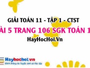Giải bài 5 trang 106 Toán 11 tập 1 SGK Chân trời sáng tạo